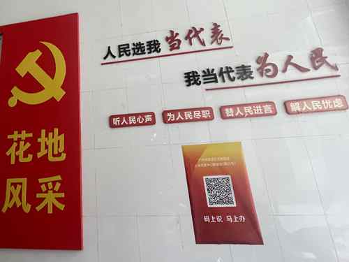 （图：花地街道在人大代表联络站以及社区内街巷张贴“码上说，马上办”宣传海报）1_副本.jpg