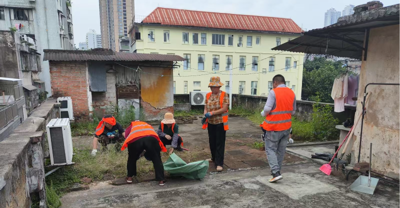 清洁人员清除天台杂草.jpg
