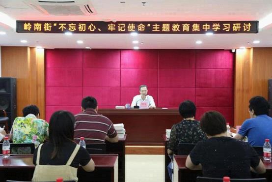 图：岭南街召开“不忘初心、牢记使命”主题教育集中研讨